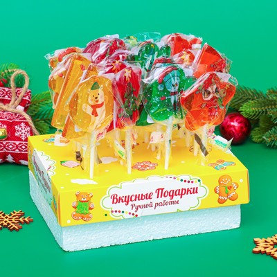 Карамель леденцовая новогодняя на палочке "Новогодние картинки", 24 г