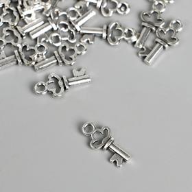 Декор для творчества металл "Маленький ключик" серебро 1,5х0,7 см