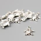 Декор для творчества металл "Черепашка" серебро 1,5х1,2 см (комплект 10 шт) - фото 23654344