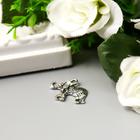 Декор для творчества металл "Слонёнок с узорами" серебро 1,8х2,5 см (комплект 5 шт) - фото 41676374