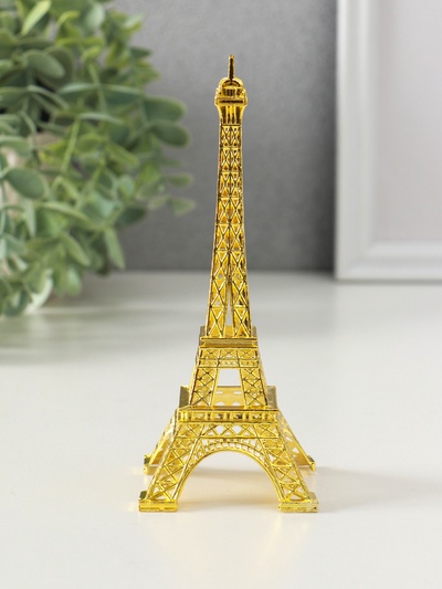 Фигурка металл «Эйфелева башня», под золото, 15×6×6 см