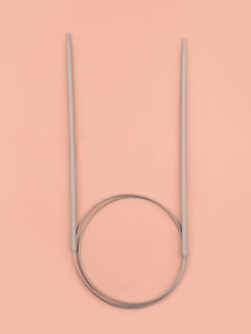 Спицы круговые, для вязания, с тефлоновым покрытием, с металлическим тросом, d=2.5 мм, 14/80 см (комплект 40 шт)