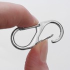 Карабин металлический, двойной, 40×18 мм, 5 шт., цвет серебряный - Фото 3