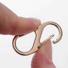 Карабин металлический, двойной, 40×18 мм, 5 шт., цвет золотой - Фото 3