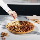 Подставка крутящаяся для подачи Доляна, 4 секции, d=32 см, бамбук - Фото 4