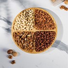 Подставка крутящаяся для подачи Доляна, 4 секции, d=32 см, бамбук - Фото 5