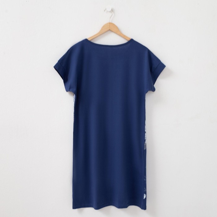 Платье домашнее женское, цвет синий меланж, размер 58