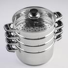 Мантоварка Катунь «Алтын», 13.7 л, d=24 см, 3 секции, капсульное дно, индукция, нержавеющая сталь - Фото 1