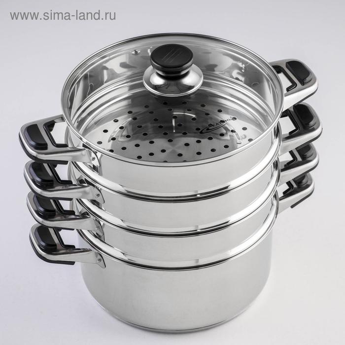 Мантоварка Катунь «Алтын», 13.7 л, d=24 см, 3 секции, капсульное дно, индукция, нержавеющая сталь - Фото 1