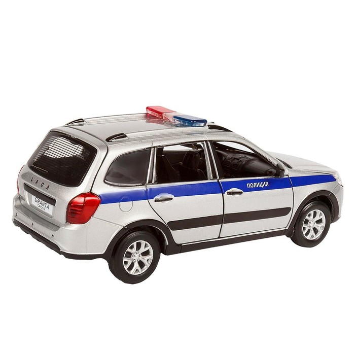 Машина металлическая «Lada Полиция» 1:24, цвет серебряный, открываются двери, капот и багажник, световые и звуковые эффекты - фото 1905693669