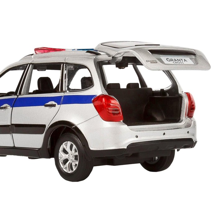 Машина металлическая «Lada Полиция» 1:24, цвет серебряный, открываются двери, капот и багажник, световые и звуковые эффекты - фото 1905693673