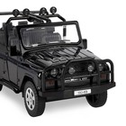 Машина метал «УАЗ-469» 1:24 инерция, цвет чёрный, открываются двери, капот и багажник, световые и звуковые эффекты - фото 3708326