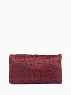 Косметичка-пенал на молнии, маленькая, с буквами, бордовая - Фото 3