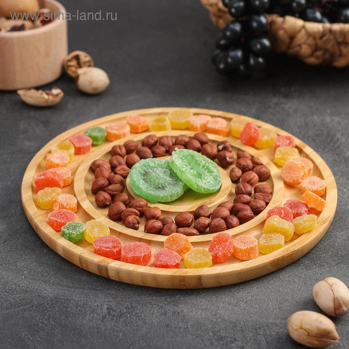 Менажница Доляна «Гипноз», 25×25×1.5 см, бамбук - Фото 1