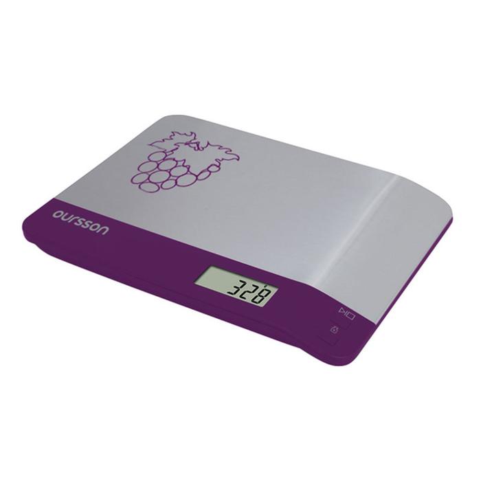 Весы кухонные Oursson KS0505MD/SP, электронные, до 5 кг, 2хААА, серебристо-фиолетовые - фото 1908601463