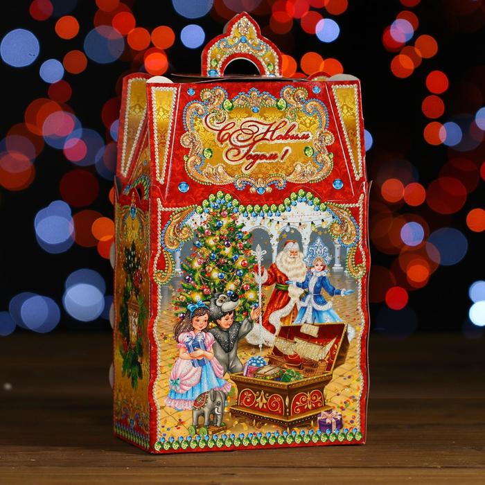Коробка подарочная "Дед Мороз", замок малый, 14,6 х 8,2 х 32 см - фото 9068260
