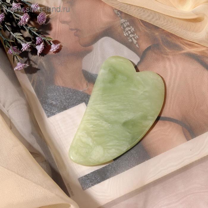 Массажёр гуаша «Сердце», 8 × 5,5 см, нефрит - Фото 1