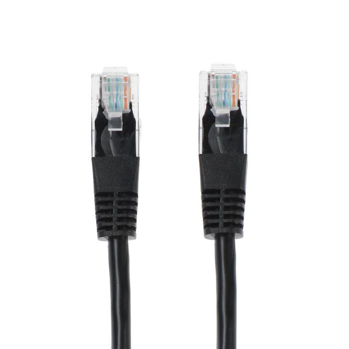 Патч-корд SONNEN, UTP 5E кат., RJ-45(m)-RJ-45(m), 3 м, черный - Фото 1