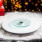 Подставка стеклянная для торта вращающаяся Доляна «Новогодний венок», d=32 см - фото 24195333