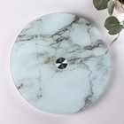 Подставка стеклянная для торта вращающаяся Доляна «Марбл», d=32 см, цвет белый - Фото 2