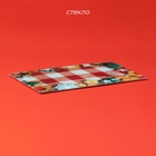 Доска разделочная Доляна «Новогодняя суета», стекло, с рисунком, 30×20 см - Фото 2