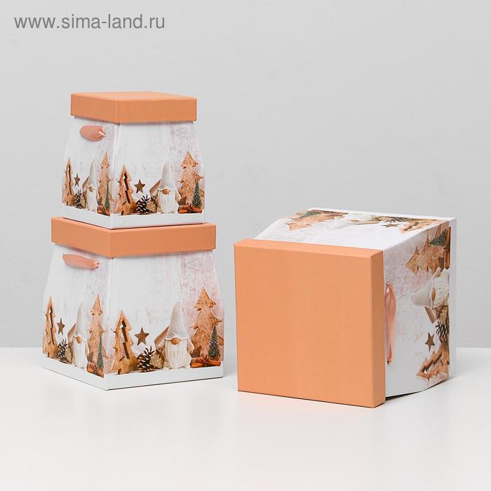 Набор коробок 3 в 1 трапеция 17.5×17.5×21.5 - 11×11×15 см - Фото 1