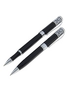 Набор подарочных ручек Calligrata «Гравюра», 2 штуки (капиллярная и шариковая), в футляре кожзам, корпус чёрный - Фото 6