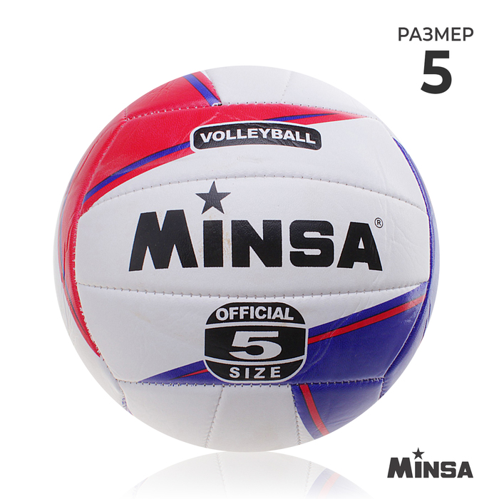 Мяч волейбольный MINSA, ПВХ, машинная сшивка, 18 панелей, размер 5 - Фото 1