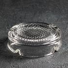 Пепельница «Круглая», d=10.6 см, рифлёная, стекло, прозрачная - Фото 3