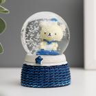 Снежный шар стеклянный «Медвежонок-морячок», световой, d=4.5 см, МИКС - фото 25519784
