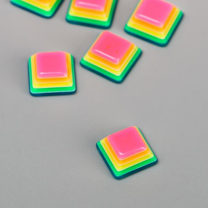 Декор для творчества пластик "Полосатые кубики" разноцветные набор 10 шт 1,1х1,1 см - Фото 1