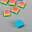 Декор для творчества пластик "Полосатые кубики" разноцветные набор 10 шт 1,1х1,1 см - фото 6332766