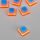 Декор для творчества пластик "Полосатые пирамидки" оранжево-синие набор 10 шт 1,1х1,1 см - фото 318383052