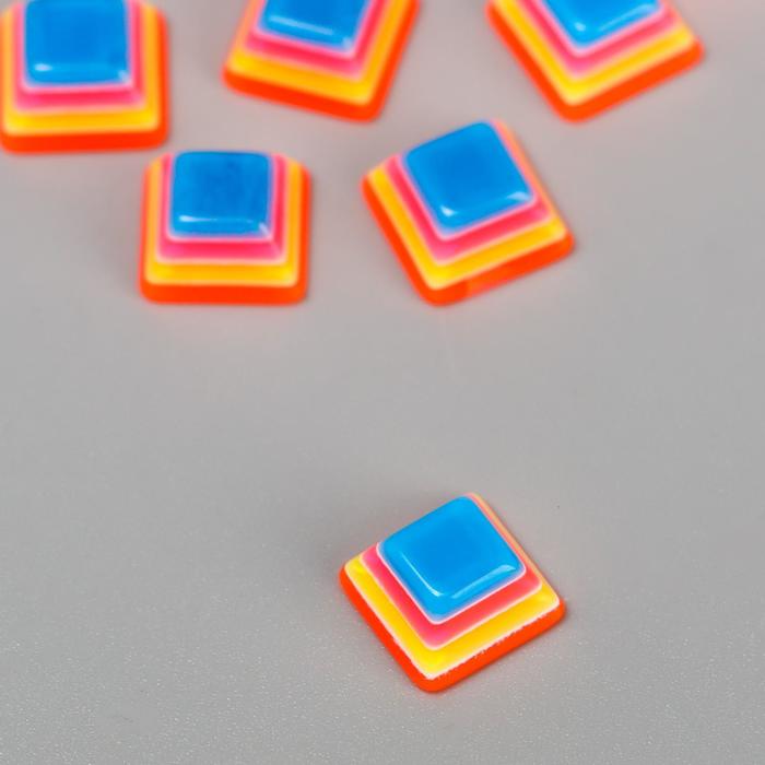 Декор для творчества пластик "Полосатые пирамидки" оранжево-синие набор 10 шт 1,1х1,1 см - Фото 1