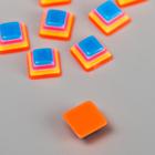 Декор для творчества пластик "Полосатые пирамидки" оранжево-синие набор 10 шт 1,1х1,1 см - фото 6332770
