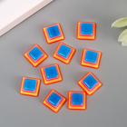 Декор для творчества пластик "Полосатые пирамидки" оранжево-синие набор 10 шт 1,1х1,1 см - Фото 3