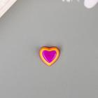 Декор для творчества пластик "Полосатые сердечки" розово-фиолетовые набор 10 шт 1,2х1,3 см - Фото 1