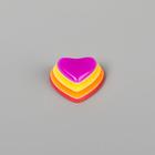 Декор для творчества пластик "Полосатые сердечки" розово-фиолетовые набор 10 шт 1,2х1,3 см - фото 24378236