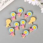 Декор для творчества пластик "Леденец со звёздочкой" набор 10 шт 2,3х1,5 см - фото 21125103