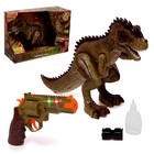 Динозавр «Тираннозавр», трансформация, пистолет, эффект дыма, свет и звук, цвет МИКС - фото 4927440