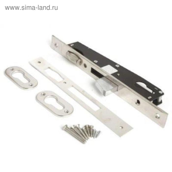 Замок врезной б/руч. Апекс 7600-25-R-NI, цвет никель, 25 мм под ц/м с рол.фикс.