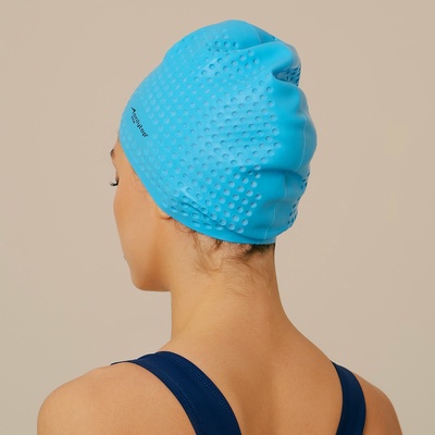 Шапочка для плавания взрослая ONLYTOP Swim, для длинных волос, силиконовая, обхват 54-60 см, МИКС
