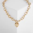 Кулон «Цепь» сердце с узором, цвет золото, 45 см - Фото 1