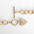 Кулон «Цепь» сердце с узором, цвет золото, 45 см - Фото 2