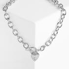 Кулон «Цепь» сердце с узором, цвет серебро, 45 см - Фото 1