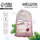 Мешок новогодний Деда Мороза «Экспресс-почта» холщовый, 40×60 см - Фото 1