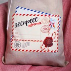 Мешок новогодний Деда Мороза «Экспресс-почта» холщовый, 40×60 см - Фото 3