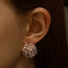 Серьги металл «Карибы» круг, цвет розовое золото  (артикул 5114739)  большой выбор товаров оптом и в розницу по низким ценам с доставкой