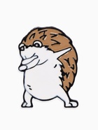 Значок «Ёж» хайп, бело-коричневый в чёрном металле - Фото 1