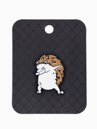 Значок «Ёж» хайп, бело-коричневый в чёрном металле 5114773